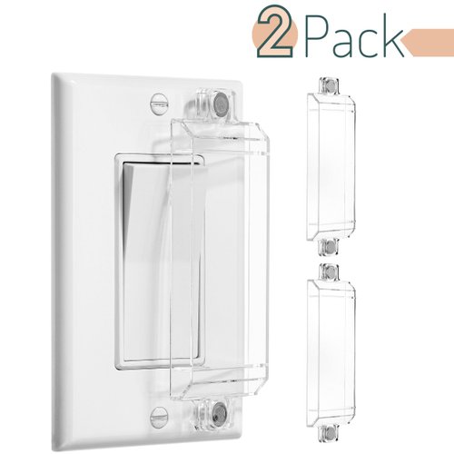 Bates- Magnetic Light Switch Guard, 2 Pack, Clear, Light Switch Cover Child Proof, Light Switch Lock, Light Switch Cover Guard, Child Proof Light Switch Cover, Wall Switch Guard