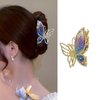 Butterfly Metal Hair Clips Gold Hair Claws Exquisite Butterfly Hair Jaw Clips with Rhinestones Glitters Design Strong Hold Hair Barrettes Hair Clips Elegant Hair Catch Clip for Thick Hair Thin Hair