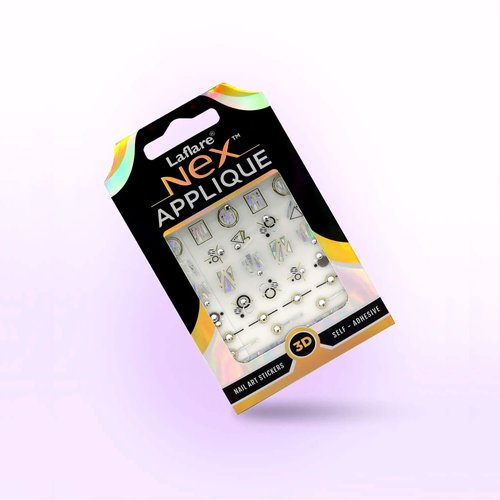 Laflare NEX Applique, 3D Nail Art Stickers are Designed by Professional Designers, Quality Materials, Skin-Friendly, Gems, Luxury, Unique Nail Self-Adhesive Decals for Women Girls (1, NAP-205)