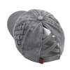Funky Junque Criss Cross Hat Womens Baseball Cap Distressed Ponytail Messy Bun Trucker Ponycap (Basketweave - Grey)