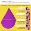 EcoTools Bioblender Makeup Sponge, Compostable Makeup Blending Sponge, Eco-Friendly, For Liquid & Cream Foundation, Base Makeup Coverage, Cruelty Free, Latex Free & Vegan, Purple, 1 Count