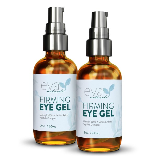 Anti-Aging Eye Gel - Luxurious Hydrating Under Eye Cream For Dark Circles and Puffiness, Bags, Crows Feet, Wrinkles - With Hyaluronic Acid & Skin-Firming Peptides Eye Serum 2 oz (2 Pack)
