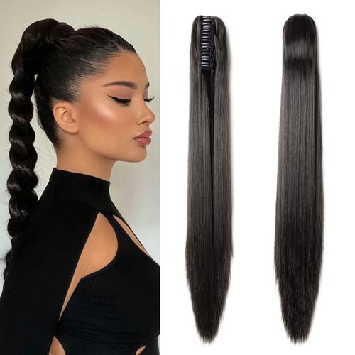 S-noilite Clip In Ponytail Hair Extensions Claw Clip In Ponytail Extention Hairpiece Long Straigh...