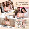 Teacher Appreciation Gifts for Women, Unique Teacher Christmas Gifts, 16oz Glass Cup, Teacher Canvas Tote Bag Basket Box for Teachers Birthday Gifts, Thank You Gifts