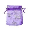Zhiheng 100pcs Organza Wedding Party Gift Bags Butterfly Drawstring Pouches Jewelry Gift Bags Christmas Party Gift Favor Bags (3"x4", Purple)