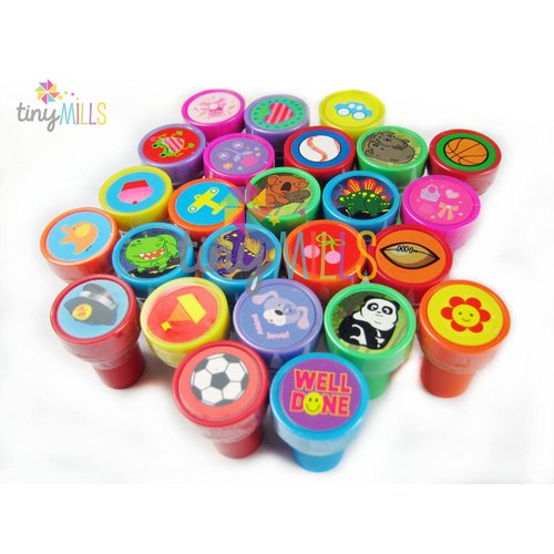 TINYMILLS 50 Pcs Assorted Stampers for Kids - Birthday Party Favors