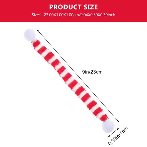 LUOZZY 18Pcs Christmas Mini Knit Scarf Miniature Snowman Scarf Mini Doll Scarf Mini Santa Claus Scarf Christmas Knitted Scarf for Wine Bottle Christmas Party Supplies (Red White, 1 * 23cm)