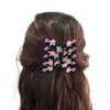 LALAFINA 3pcs Hair Combs Double Side Combs Clip Double Row Hair Comb Beaded Pink Flower Shape Headband