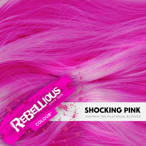 Rebellious Colours 100% Vegan Semi Permanent Hair Dye Colour 70ml (Shocking Pink)