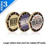 GSE Games & Sports Expert Metal Small Blind, Big Blind, Dealer Button - Set of 3 Professional Texas Hold‘em Poker Button for Gambling Card Games, Poker Nights, Tournaments