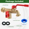Pyntop Outdoor Double Taps Water Faucet, Garden Hose Splitter 2 Way, 3/4 inch Wall Mounted Brass Water Tap, Frost-Proof Outside Spigot Replacement with 2 Outlets for Balcony, Lawns, Hose Connector