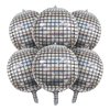 6 PCS Disco Ball Balloons Silver Disco Mylar Foil Balloons 22 Inch Huge 4D Round Metallic Sphere Disco Party Balloons for 70s 80s 90s Party Decorations Birthday Bachelorette Party Graduation