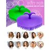 Kissfee Hair Scalp Brush Dandruff Cleaning Brush Shower Scalp Shampoo Brush Scalp Massager, 2 Pack (Purple and Green)