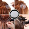 Molain 25 Pieces Heat Shield Guards for Hair Extension, Clear Hair Extensions Shield Circular Single Hole Round Shield Spacers Templates Fusion Glue Protector for Hair Extension Bonding(Clear)