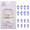 Tisslan 100pcs Flame Shape Design 2 Sizes Flatback Glass Crystal Ab Rhinestones for 3D Nail Art Craft Mix Decoration Stone Gems(50pcs Each Size)