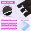 Tape in Hair Extensions Human Hair 10 Inch #1B Natural Black Pu Straight Hair 20 Pieces/Pack 40g Seamless Skin Weft Human Hair Extensions Tape in for Black Women (10Inch,Natural Black,40g)