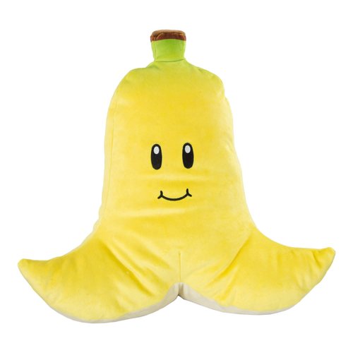 Club Mocchi Mocchi Mario Kart Plushies - Banana Plushie - Squishy Mario Toys - Collectible Mario Figures and Cute Stuffed Animals - Holiday Gifts and Stocking Stuffers for Kids - 15 Inch