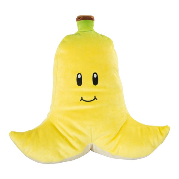 Club Mocchi Mocchi Mario Kart Plushies - Banana Plushie - Squishy Mario Toys - Collectible Mario Figures and Cute Stuffed Animals - Holiday Gifts and Stocking Stuffers for Kids - 15 Inch