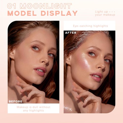 HOSAILY Highlighter Makeup Powder, Body Shimmer Sparkle Face Highlighter Powder ball, High Gloss Shiny Illuminator Cosmetic for Christmas Party Rave, Multi-Use Diamond Glitter Makeup Gift for Women01#
