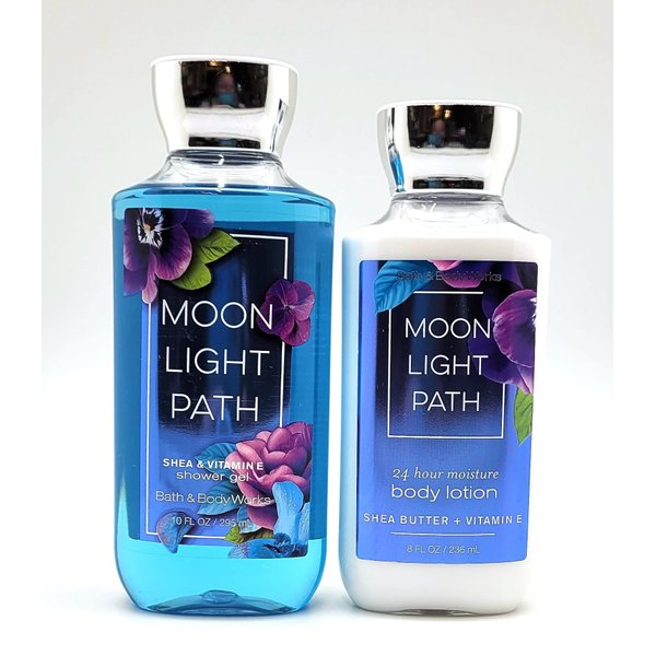 Bath and Body Works Signature Classics Pleasures Collection Body Lotion and Shower Gel Gift Set Men or Women (Moonlight Path)