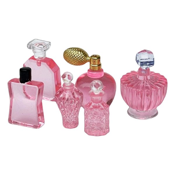 shamjina Miniatures Perfume 1/12 Scale Doll Bedroom Bedroom Decoration Accessories Doll House Furniture Miniature Furniture Model for Girl, Pink