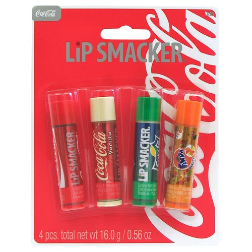 Lip Smacker Coca Cola Collection, lip balm for kids - Coca Cola, Coke Vanila, Sprite, Orange Fanta