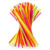 DecorRack 600 Neon Flexible Plastic Straws, BPA-Free Disposable Colorful Drinking Straws