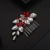 Rumtock Red Rhinestones Ball Beads Side Hair Comb Wedding Bridal Handmade Hair Accessories Special Occasion Jewelry (Red)