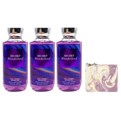 Bath & Body Works Secret Wonderland 3 Pack Shower Gel Bundle with a Lavender Dream Bar Soap