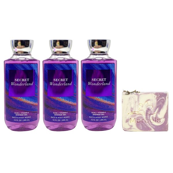 Bath & Body Works Secret Wonderland 3 Pack Shower Gel Bundle with a Lavender Dream Bar Soap
