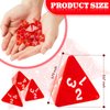 Juexica 48 Pcs Red D4 Dice Bulk Cone Transparent 4 Sided Dice 0.8 Inch Clear Red Dice Polyhedral Tiny Dice Mini Dice Set Role Playing Dice for Party Table Games Toys