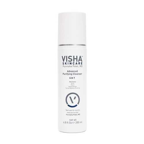 Visha Skincare Advanced 4 in 1 Multitasking Purifying Facial Cleanser, Face Wash to Reduce Facial Redness, Minimize Pores and Exfoliates Face, Helps Restoring Skin's Natural Glow 6.8fl oz