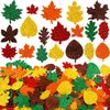 Leaf Glitter Stickers Fall Maple Leaf Foam Sticker for Autumn Thanksgiving Halloween Party Craft 500 Pcs