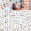 Indian Nail Art Stickers, Feather Alien Moon Star Eyes Tribal Totem Skull Nail Sticker, 3D Self-Adhesive Nail Art Decals Design, Nail Decal Supplies for Women Manicure DIY Nail Decoration (6 Sheets)