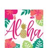 Multicolor Aloha Luncheon Napkins - 6.5" x 6.5" (16 Count), Soft & Absorbent, Premium Quality & Adorable Design - Perfect For Luau, Tiki, Hawaiian, Pool & Cocktail Parties