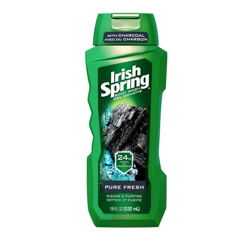 Irish Spring Body Wash with Charcoal, Pure Fresh - 18 fluid ounce