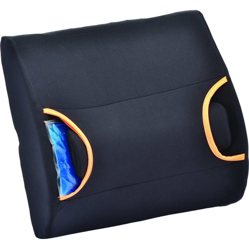 NOVA Medical Products NOVA Lumbar Support Pillow, Back Lumbar Cushion with Hot & Cold Pack and Extra Lumbar Insert, Breathable & Removable Washable Cover, Black