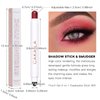 LOKFAR Cream Eye-Shadow Stick, Waterproof Cream Eyeshadow Pen Rotatable Creamy Eye Shadow Pencil Crayon, Matte and Shimmer Eyeshadow Makeup Stick with Sponge Smudger (05# Rose Red Shimmer)
