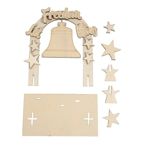 DIY Wood Patriotic Let Freedom Ring Tabletop Decoration Craft Kit, Makes 1