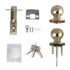 Ivoku Polished Brass Spherical Door Lock with Key, Adjustable Latch Length, Rustproof, Suitable for Doors 1.18" to 1.97" Thick, Fits Both Right and Left Handed Doors