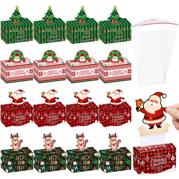 12 Pcs Christmas Money Box for Cash Gift Pull Santa Christmas Money Dispenser with Christmas Tree Gift Big 300 Transparent Bag Christmas Cash Gift Box elk Money Cake Pull out Kit for Adults Party