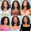 Eyefanniy Glueless Wigs Human Hair pre plucked Pre Cut Short Curly Bob Lace Front Wigs for Black Women 4x4 Lace Closure Glueless Wig with Elastic Band for Beginners 10 Inch