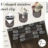 Honsoo Seamless Medium Brown Clip In Hair Extensions Real Human Hair 18in 70g 7pcs Vrigin Natural Hair Extensions For Women