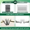 Lash Clusters 96pcs Individual Lashes D Curl 10-18MIX Eyelash Clusters KEYYOU Volume Wispy Lash Extension Soft&Comfortable Easy DIY at Home(Y19,D-10-18MIX)