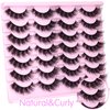 Mink Lashes Fluffy Cat Eye Thick zanlufly False Eyelashes Natural Curly Fake Eyelashes 18MM Full 8D Volume Lashes Pack 14 Pairs