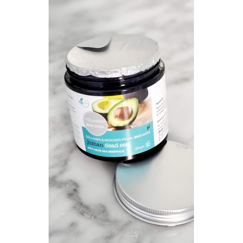 All Natural Juman Dead Sea Mud Mask infused with Avocado & Dead Sea Minerals 11.9 oz. Minimizes Pores. Tone Skin. Reduces Excess of Oils. Exfoliate.
