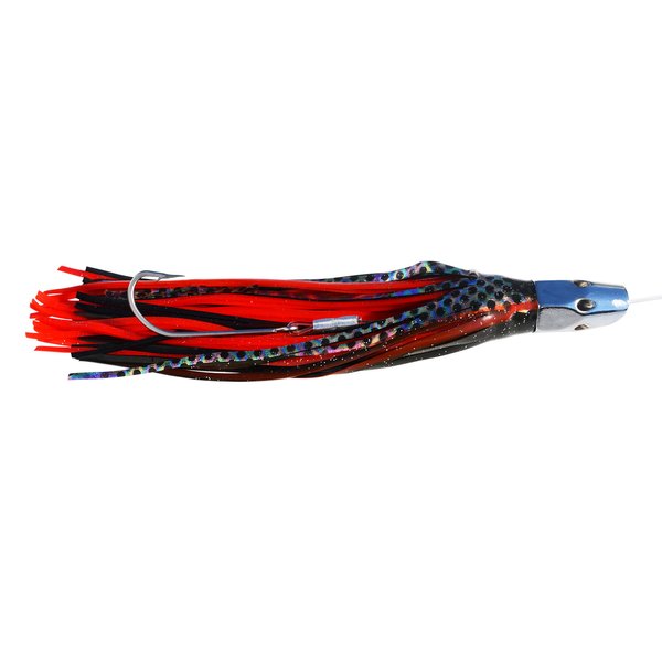 10" red and Black Rigged Slant Head Saltwater Fishing Lure
