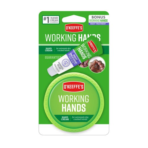 O'Keeffe's Working Hands Hand Cream, 3.4 Ounce Jar with Working Hands Night Treatment Hand Cream Sample