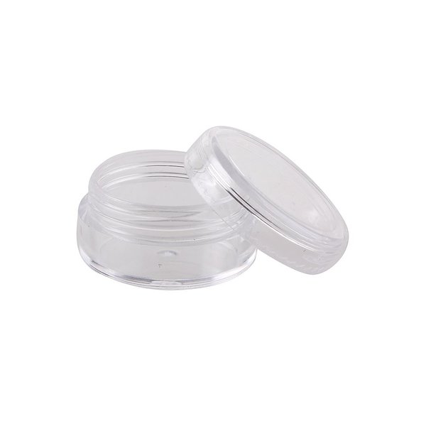Clear Empty 5 Gram 5ML 1 1/4" inch X Height: 3/4 inch Size Empty Clear Plastic Cosmetic Containers tiny bottle/Nail bottles/Container Lot/Eye Shadow Holder/Cosmetic Containers Pot Jars (200PCS)