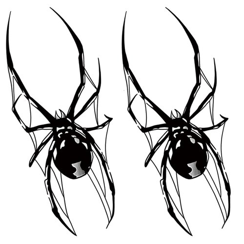Oottati 2 Sheets Small Tiny Temporary Tattoo Stickers Black Spider Halloween